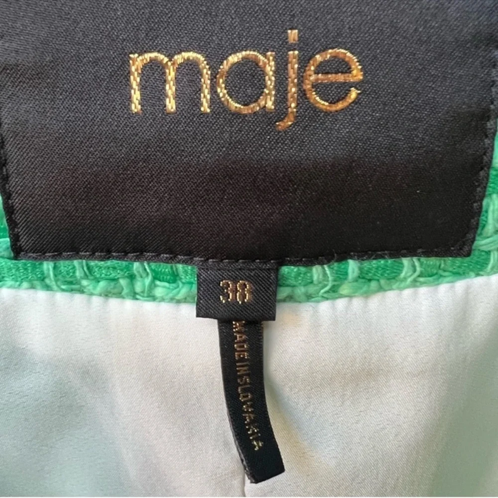 Maje tweed blazer green & gold buttons - Picture 4 of 5